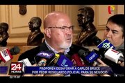 Proponen desaforar a Carlos Bruce por pedir resguardo policial para su negocio