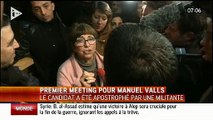 Manuel Valls interpellé hier par une militante lors de son meeting: 