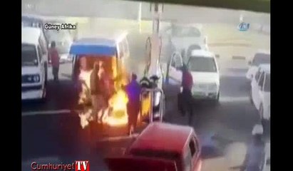 Benzin istasyonunda dehşet anları
