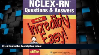 Price NCLEX-RNÂ® Questions   Answers Made Incredibly Easy! (Incredibly Easy! SeriesÂ®)  On Audio