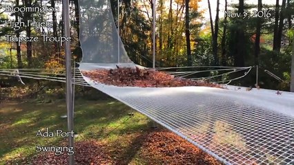 Download Video: Sauter sur un filet plein de feuilles mortes : quel pied!!!