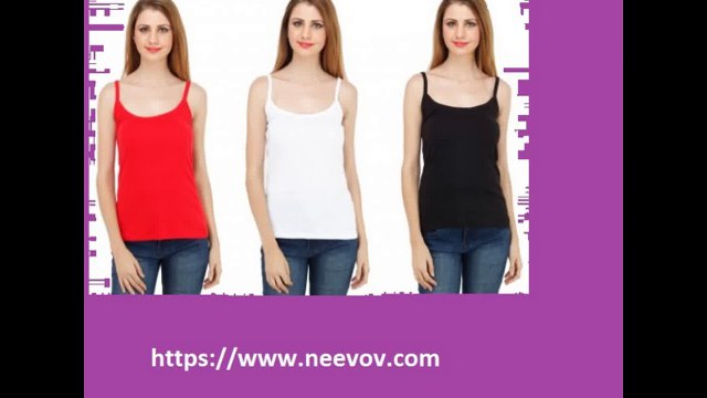 Womens Red Colour Spaghetti Tops