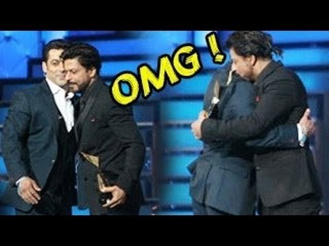 Salman Khan and Shahrukh Khan HUG at Star Guild Awards 2014
