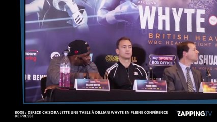 Boxe : Dereck Chisora jette une table sur Dillian Whyte en pleine conférence de presse (Vidéo)