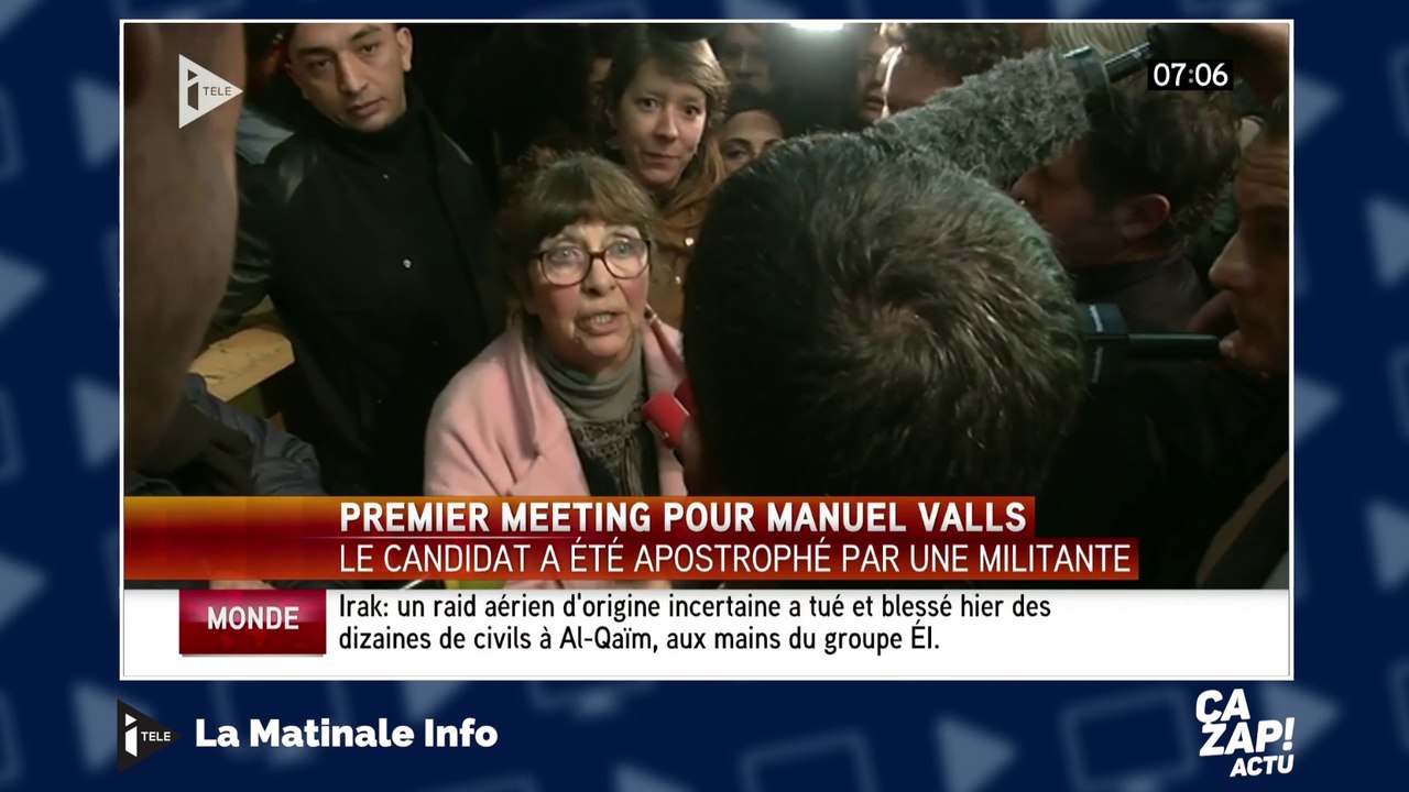 Une militante prend à parti Manuel Valls devant les caméras