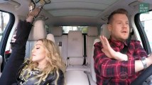 Même coincée dans la voiture de James Corden, la souplesse de Madonna reste incroyable