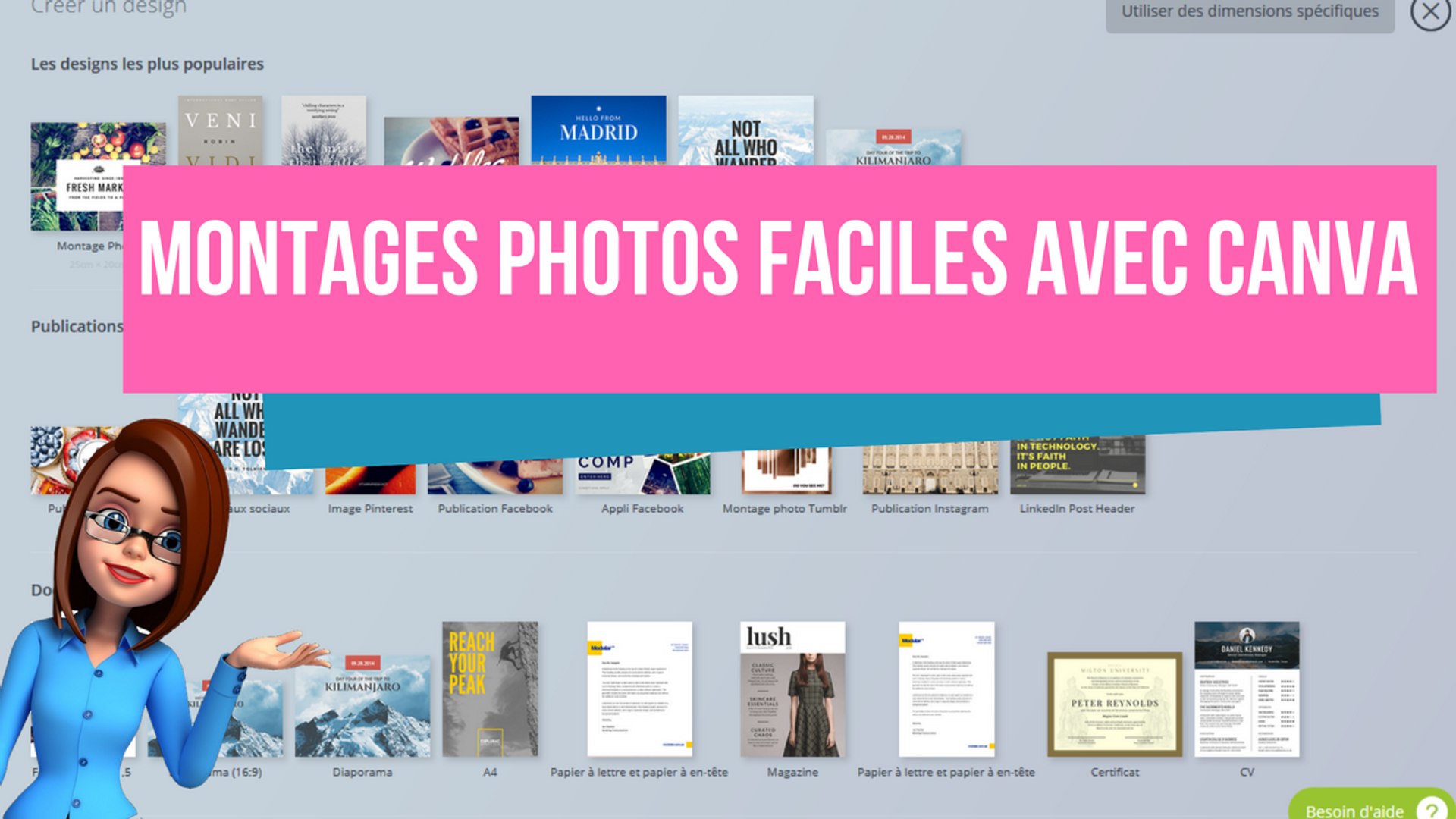 Avec Canva créeer facilement vos design et vos montages photos