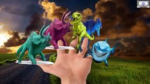 Jurassic Dinosaurs T-Rex Colors Sharks Finger Family - Giant Spiderman Hulk Finger Family Rhymes
