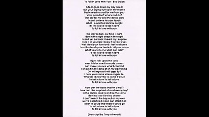 To Fall In Love With You - Bob Dylan + Words