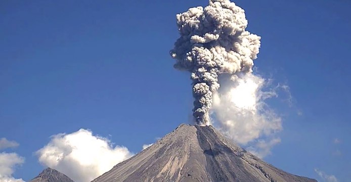 Plumes of Smoke Explode From Colima Volcano