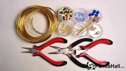 Vidéo 76 (P) PandaHall projet DIY comment faire un collier chaîne avec pendentif enroulé de fil d'or