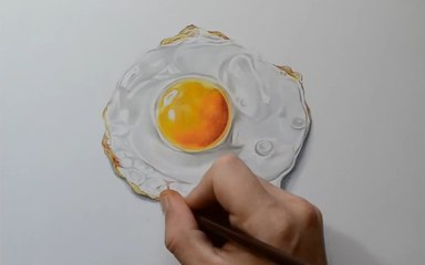 How To Draw a Fried Egg - Realistic Still Life Drawing
