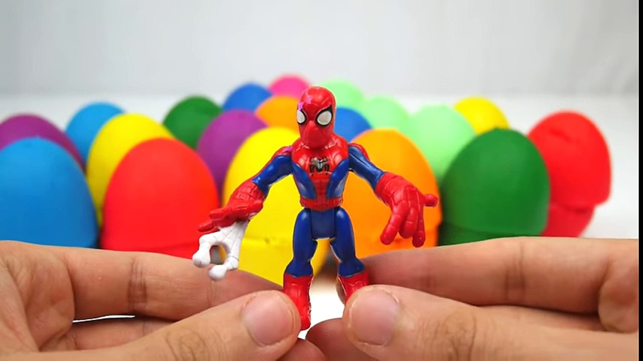 LEARN COLORS COMPILATION for Children Play Doh Surprise Eggs Spiderman Cars 2 HULK McQueen