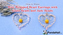 Vidéo 77(P) Comment faire boucles d'oreilles coeur avec perles en verre et perles jade