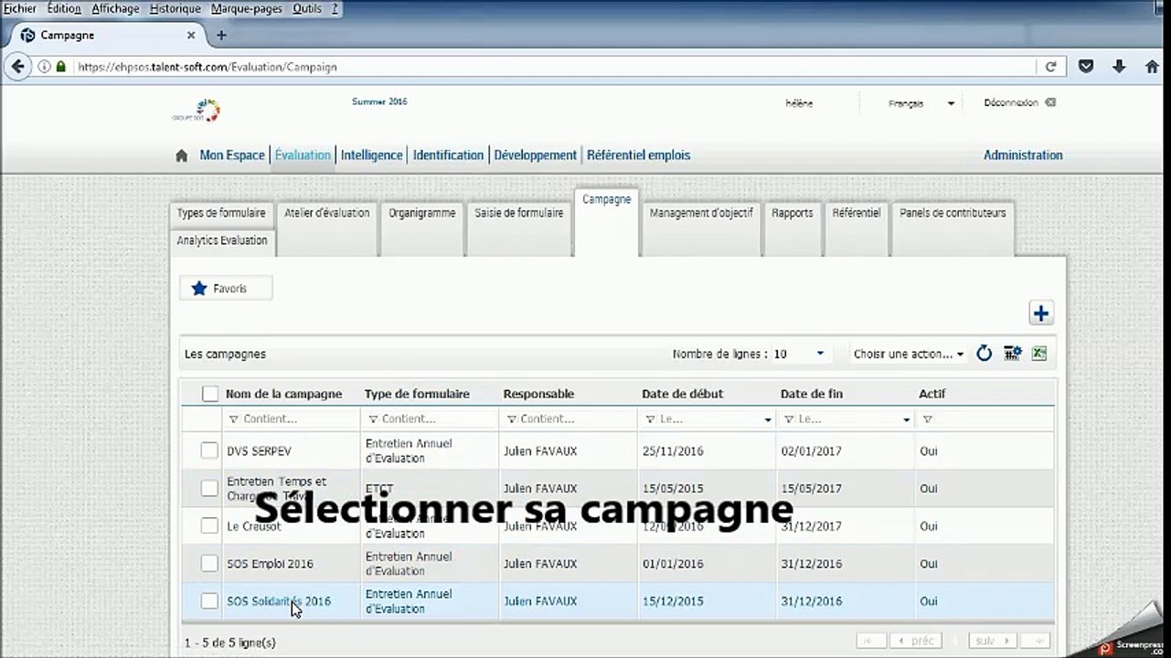 Supprimer un collaborateur d'une campagne