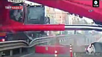 Vinç böyle devrildi