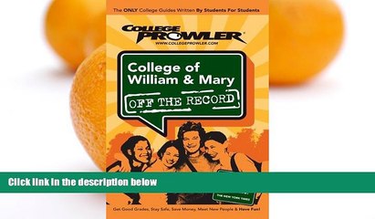 Buy Camille Thompson College of William   Mary: Off the Record - College Prowler (College Prowler: