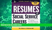 Buy McGraw-Hill Education Resumes for Social Service Careers (McGraw-Hill Professional Resumes)