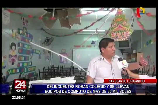 SJL: asaltan colegio y se llevan equipos de cómputo valorizados en 60 mil soles