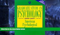 Buy American Psychological Association Graduate Study in Psychology, 2000-2001: With 2001 Addendum