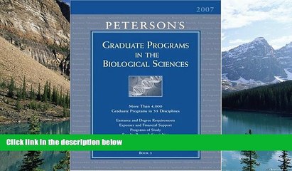 Buy Thomson Peterson s Grad Guides Book 3: Biological Science 2007 (Peterson s Graduate Programs