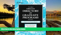 Buy Educational Testing Service The Official Gre Cgs Directory of Graduate Programs: Social