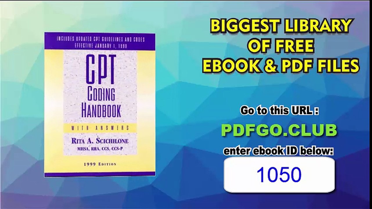 CPT Coding Handbook, 1999 Edition (with Answers) P