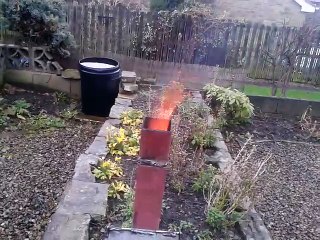 portable rocket stove test 2 lighting