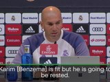 Zidane to rest Benzema due to fixture congestion