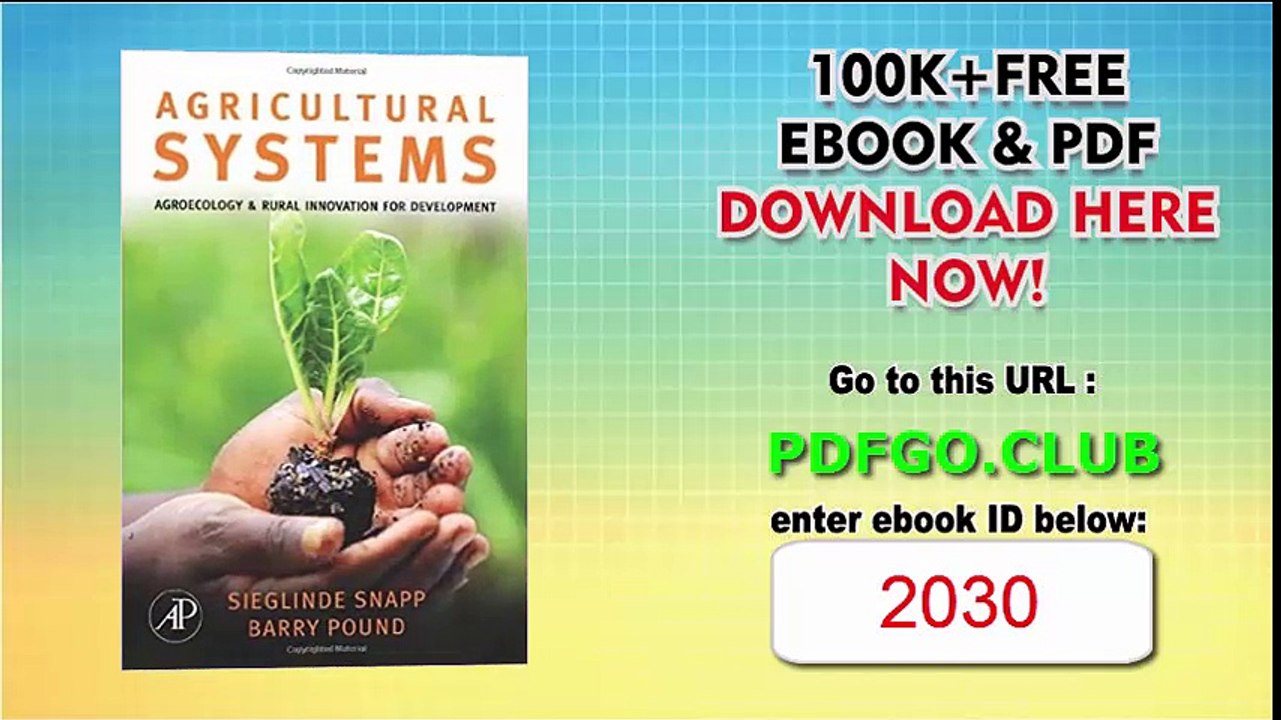 Agricultural Systems Agroecology and Rural Innovation for Development