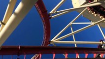Free Stock Footage Red Roller Coaster Slow Motion