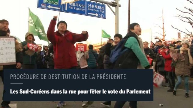 Destitution de la présidente sud-coréenne : des milliers de personnes dans la rue pour fêter le vote du Parlement