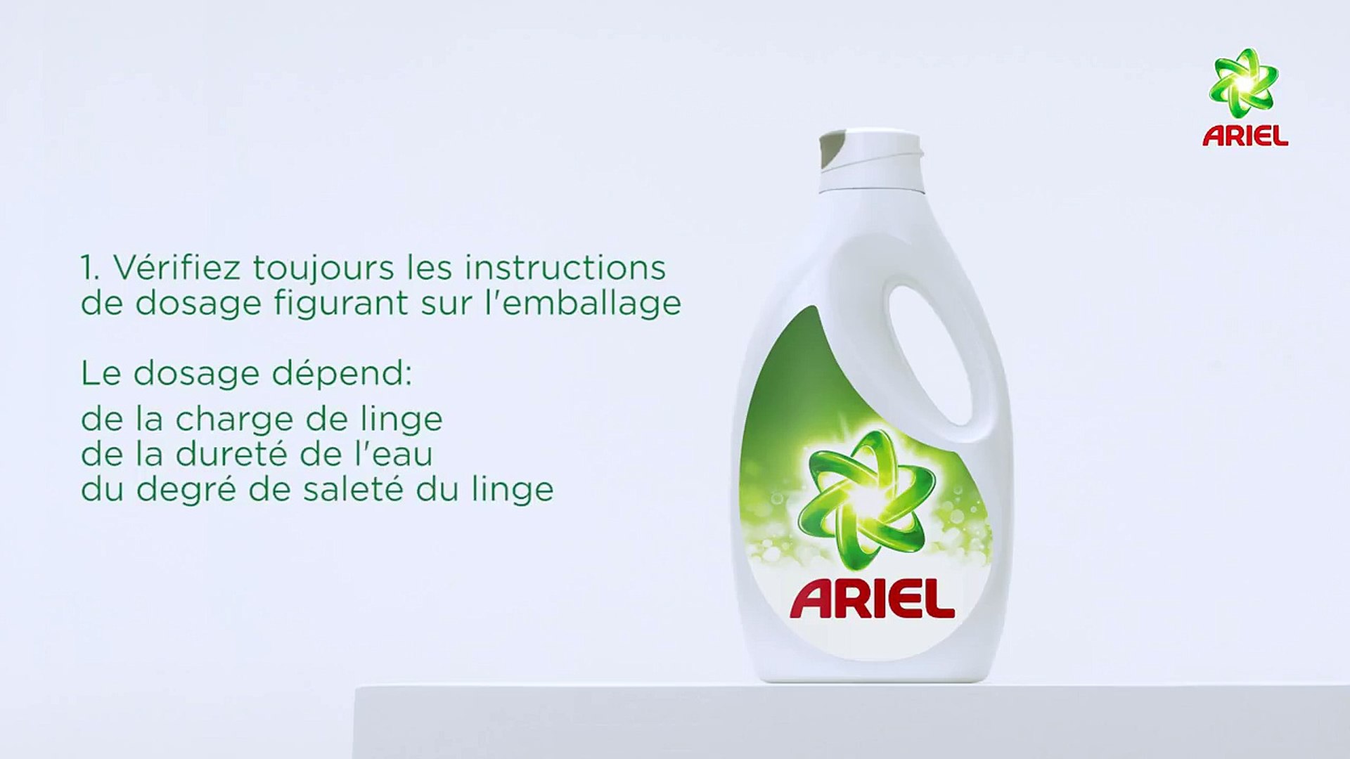 Comment doser la lessive liquide - Ariel - Vidéo Dailymotion