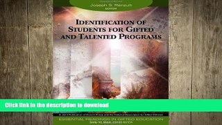 Audiobook Identification of Students for Gifted and Talented Programs (Essential Readings in
