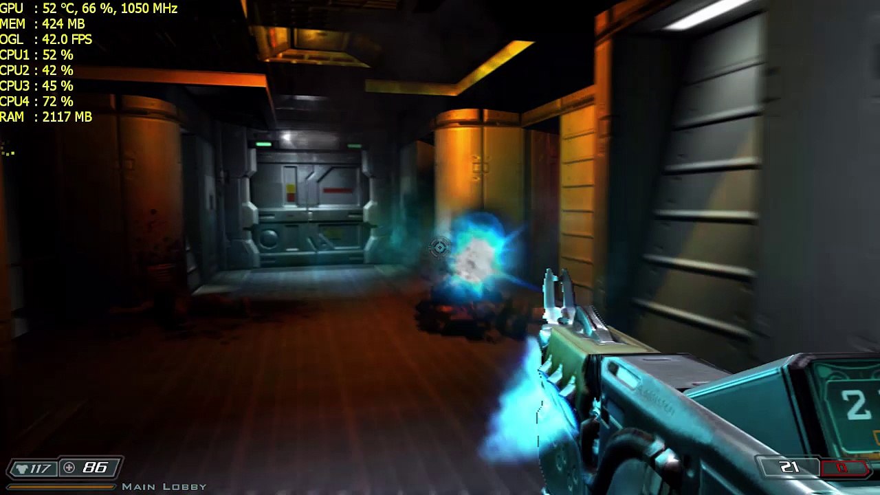 Doom 3 gameplay pc on AMD fx 4300 and radeon r7 250 1gb gddr5