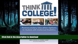 Epub Think College!: Postsecondary Education Options for Students with Intellectual Disabilities