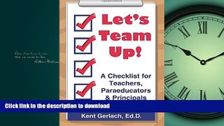 READ Let s Team Up! A Checklist for Teachers, Paraeducators   Principals Full Book