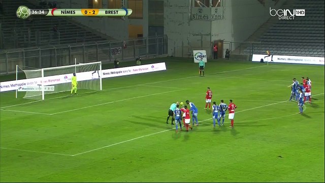 Teji Savanier Goal HD - Nimes 1-2 Brest - 09.12.2016