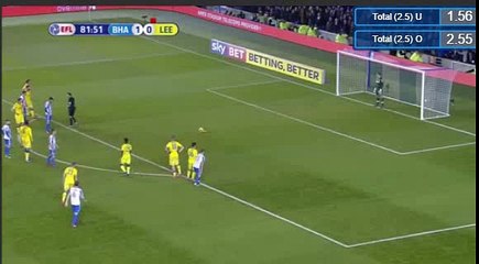 Tomer Hemed Penalty Goal HD - Brighton 2 - 0	Leeds 09.12.2016