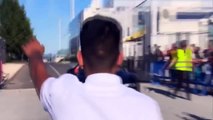 Crazy Fans Try Stop Cristiano Ronaldo Car - Bugatti Veyron on Valdebebas