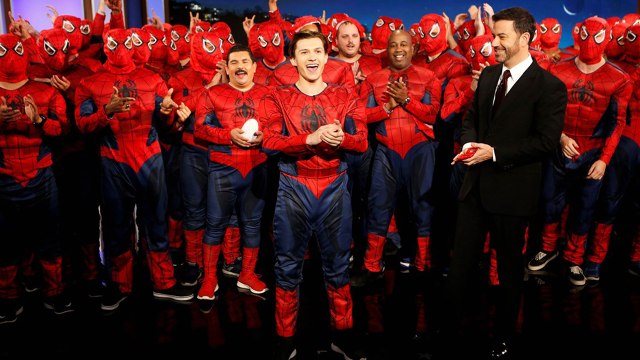 Tom Holland Suits Up With 'Spider-Man Homecoming' on Jimmy Kimmel Live