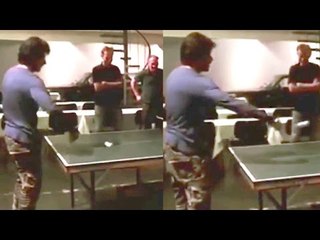 Shahrukh Khan Playing Table Tennis During The Ring Movie Shoot In Amsterdam