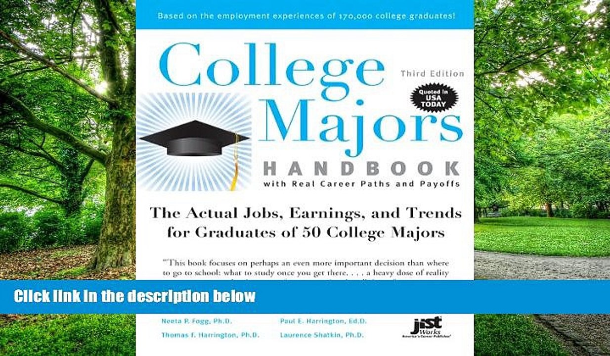 Pre Order College Majors Handbook with Real Career Paths and Payoffs, 3rd Ed (College Majors