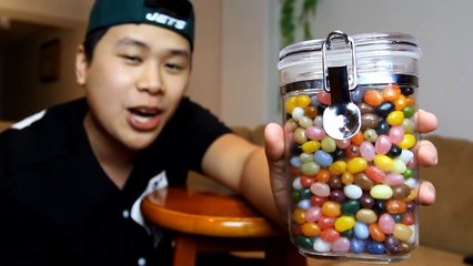 BLINDFOLDED JELLY BEAN TASTE TEST