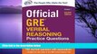Buy Educational Testing Service Official GRE Verbal Reasoning Practice Questions, Second Edition