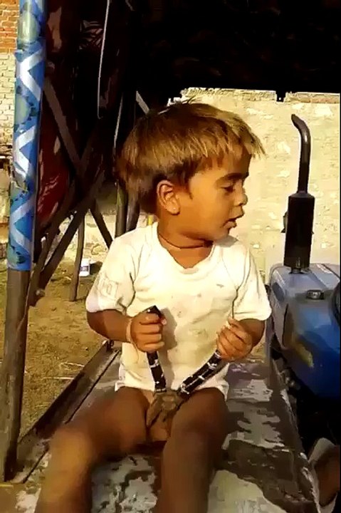 Little boy pressed his dick