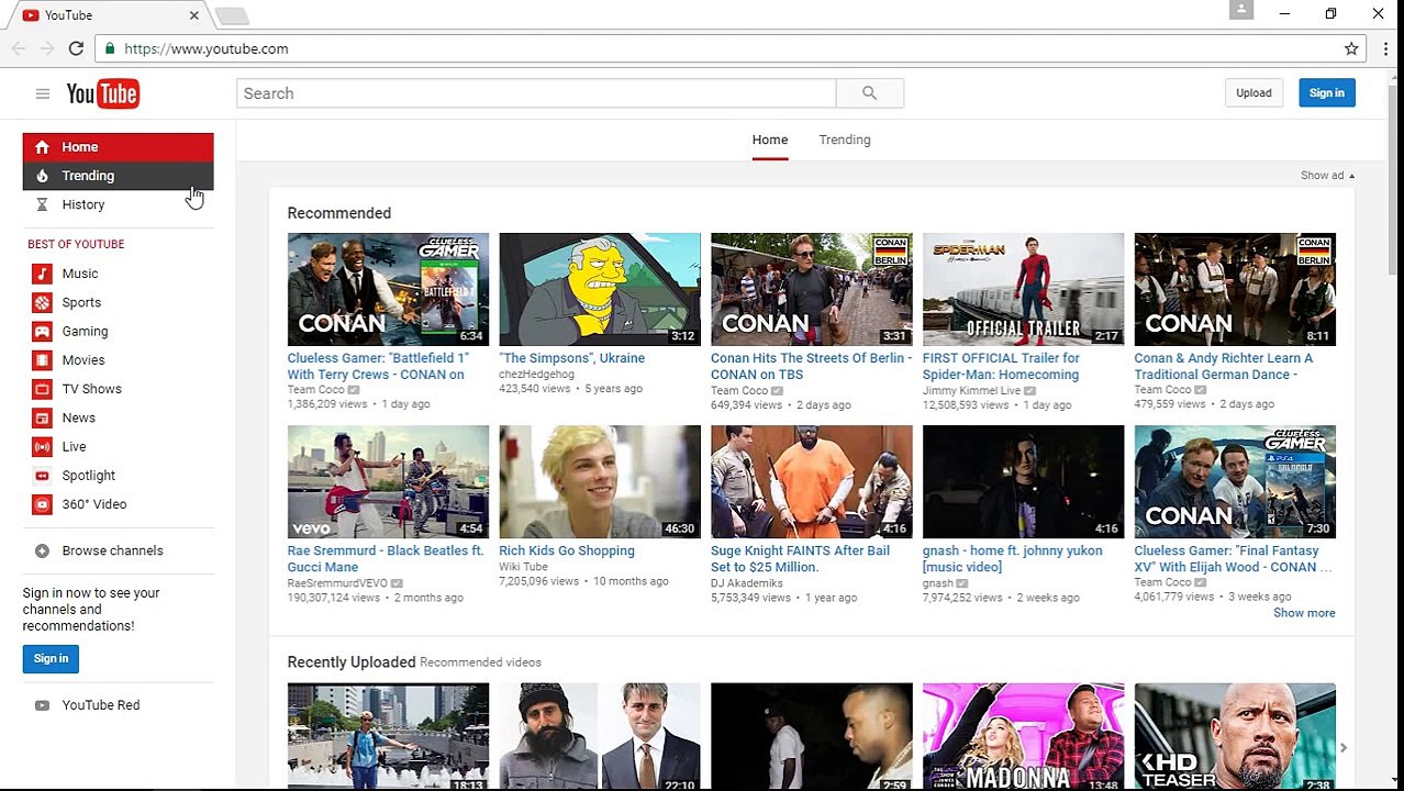 YouTube - What's Trending 12/10/2016