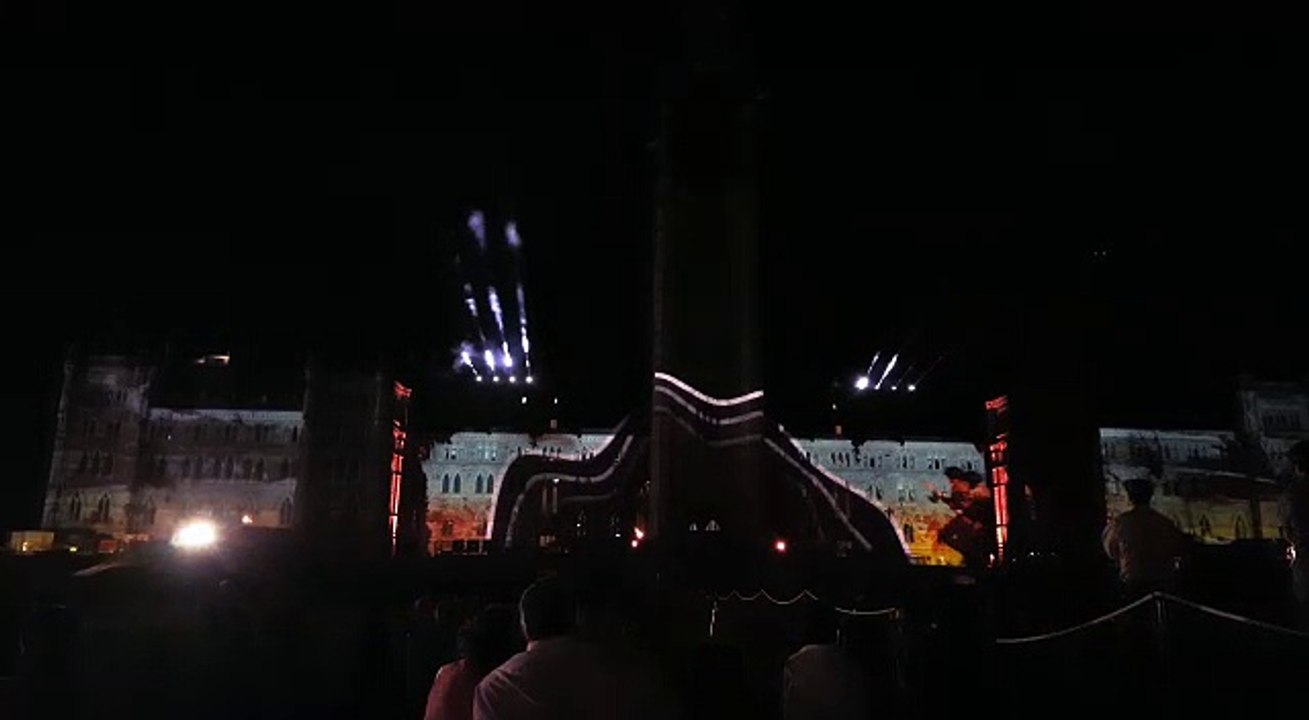 Beautiful fantatic building lights animations digitally laser