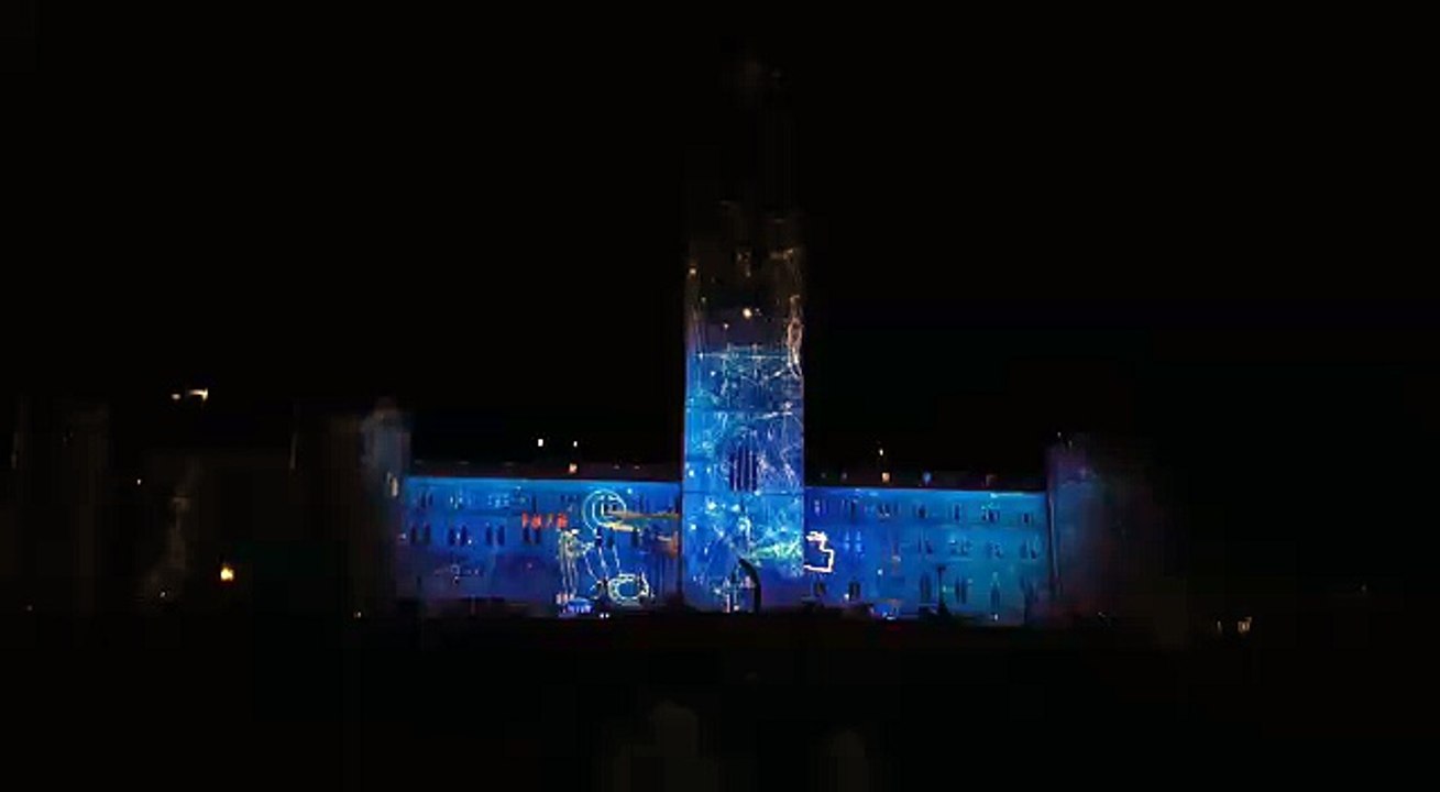 Beautiful fantatic building lights animations digitally laser