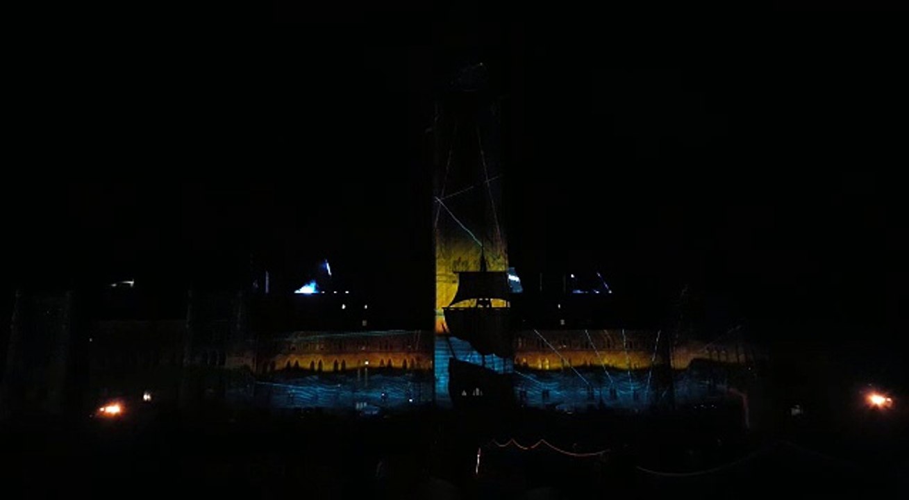 Beautiful fantatic building lights animations digitally laser